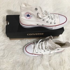 White Hi top converse